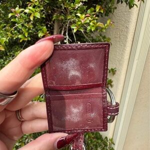 Coach Deep Red Leather Key Holder